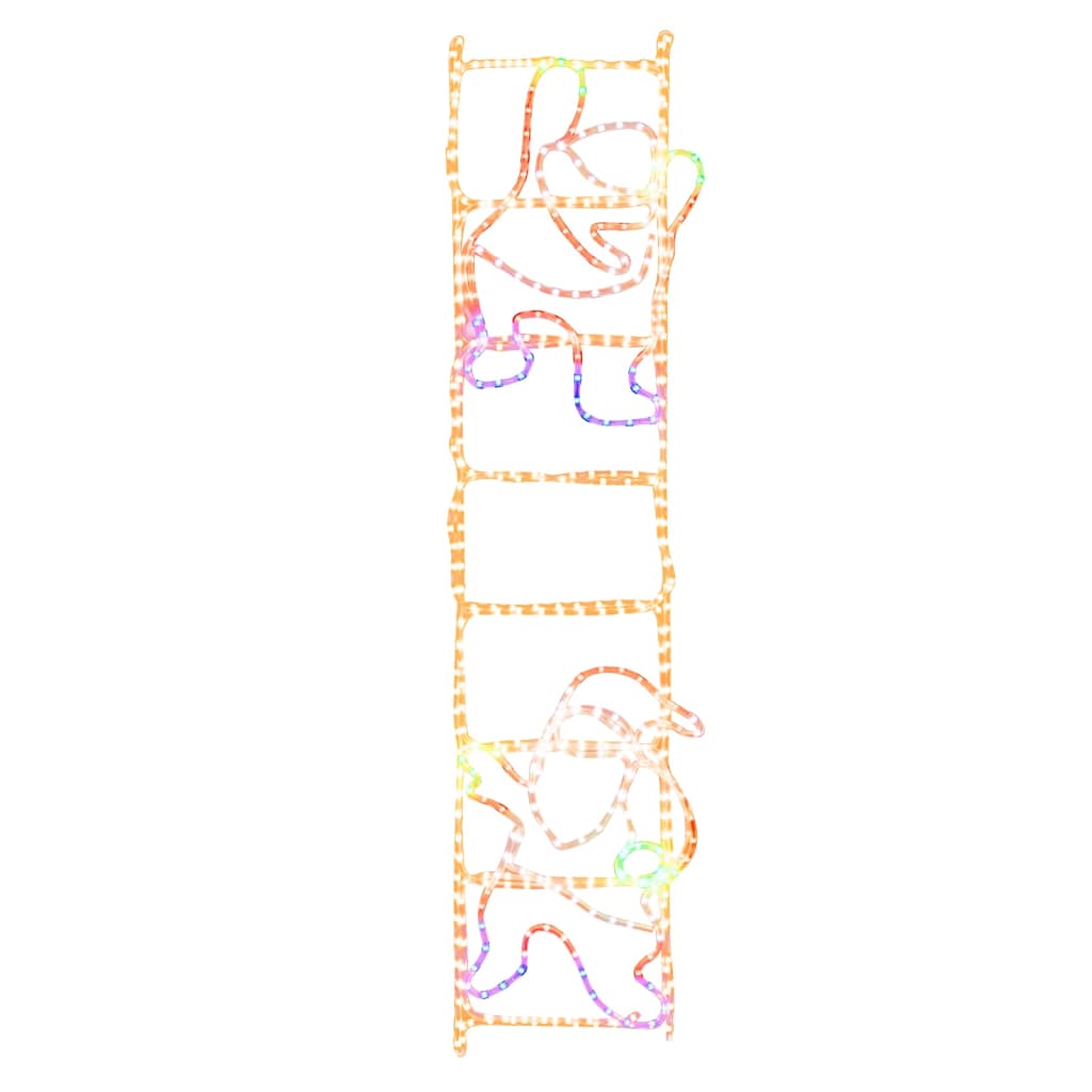 Figura Pieghevole Babbo Natale su Scala con 552 LED 50x200 cm