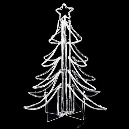 Figura Albero Natale Pieghevole con LED Bianco Caldo 87x87x93cm