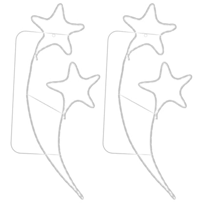 Stringhe Luci a Forma di Stella 2pz Bianco Caldo 125,5x53x4,5cm