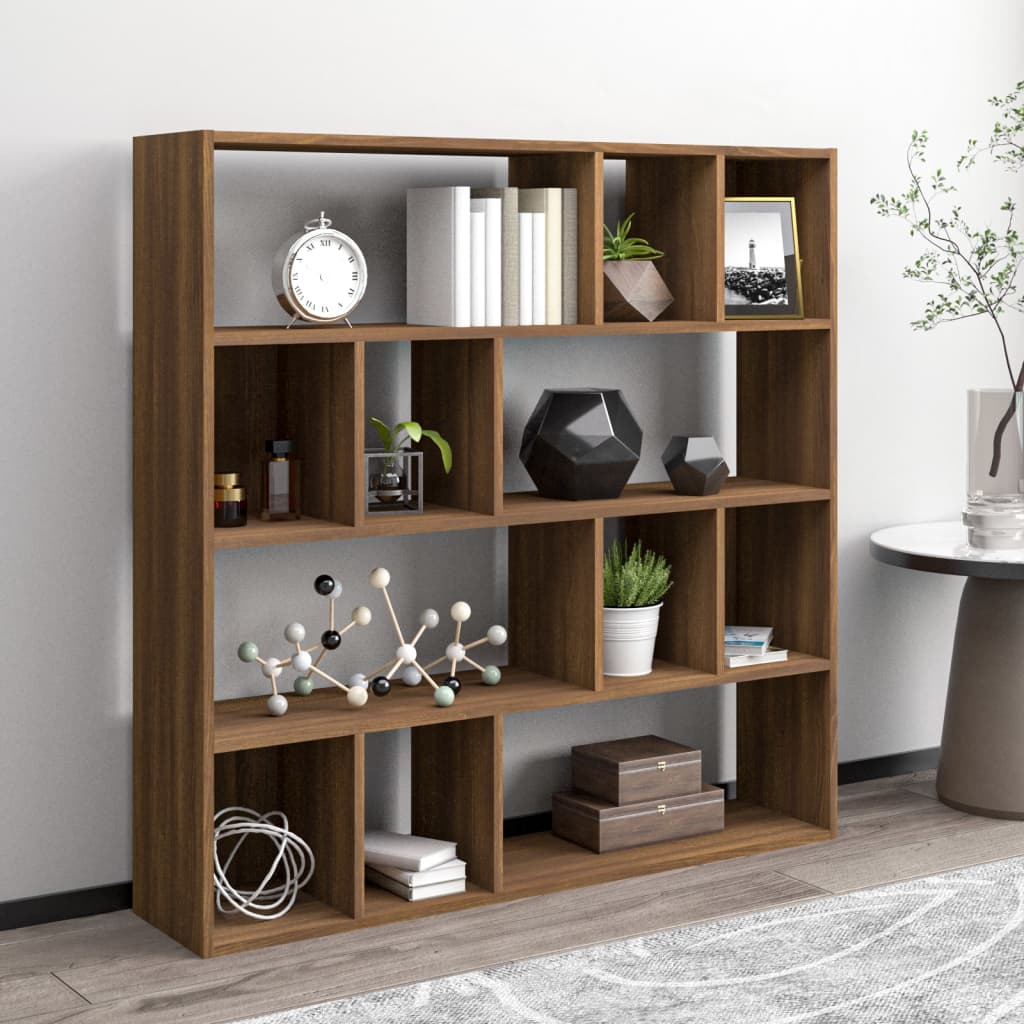 Libreria Rovere Marrone 110x24x110 cm in Legno Multistrato