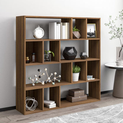 Libreria Rovere Marrone 110x24x110 cm in Legno Multistrato