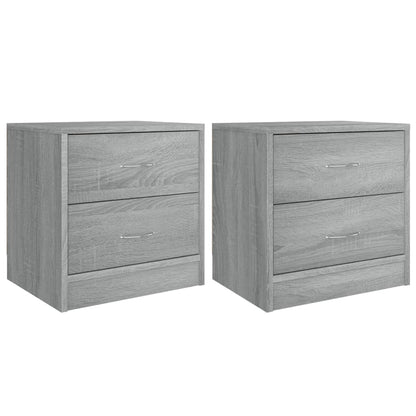 Comodini 2pz Grigio Sonoma 40x30x40 cm in Truciolato