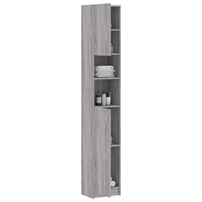 Armadietto Bagno Grigio Sonoma 32x25,5x190 cm Legno Multistrato