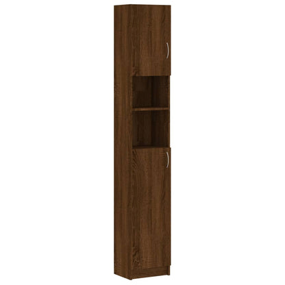 Armadietto Bagno Rovere Marrone 32x25,5x190cm Legno Multistrato