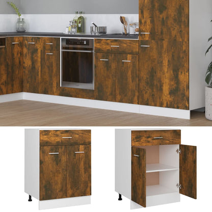 Mobiletto Rovere Fumo 60x46x81,5 cm in Legno Multistrato
