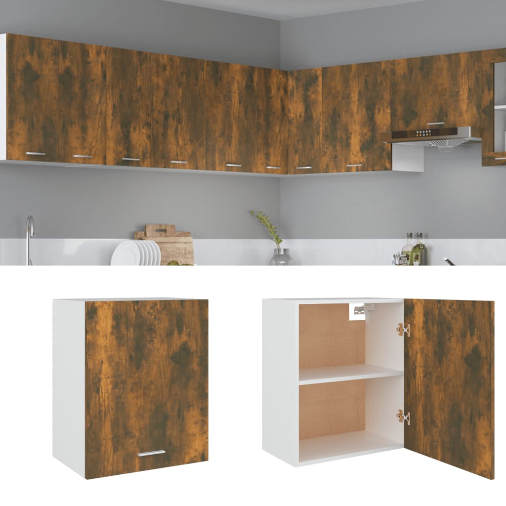 Mobile Pensile Rovere Fumo 50x31x60 cm in Legno Multistrato