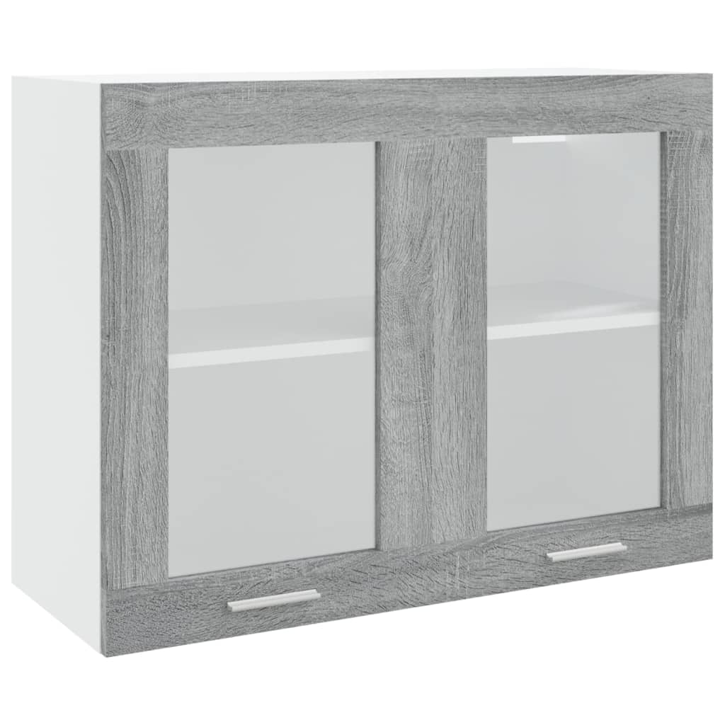 Pensile Grigio Sonoma 80x31x60 cm Vetro e Legno Multistrato