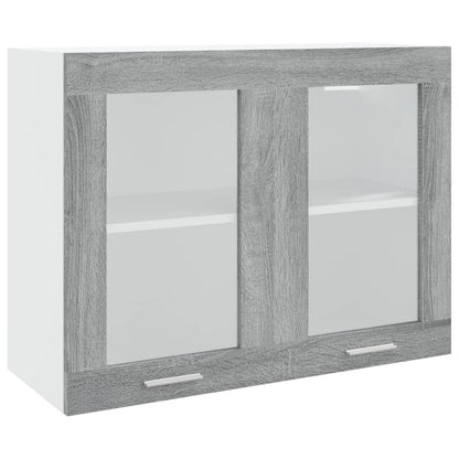 Pensile Grigio Sonoma 80x31x60 cm Vetro e Legno Multistrato