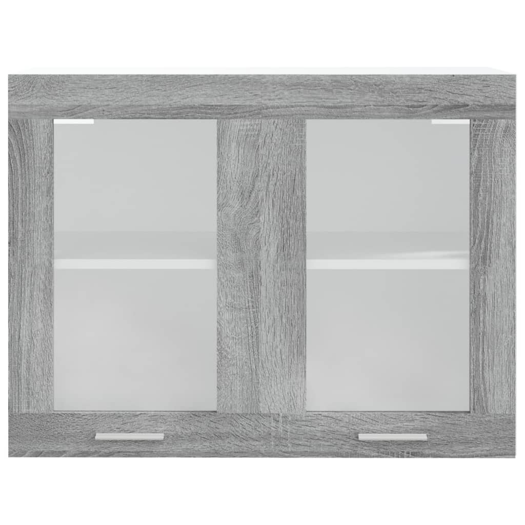 Pensile Grigio Sonoma 80x31x60 cm Vetro e Legno Multistrato