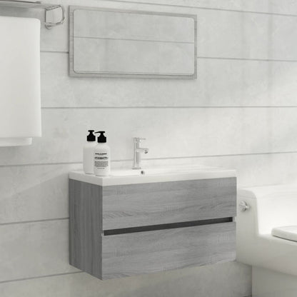 Mobile Sottolavabo Grigio Sonoma 80x38,5x45cm Legno Multistrato