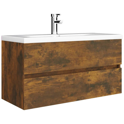 Mobile Sottolavabo Rovere Fumo 90x38,5x45 cm Legno Multistrato