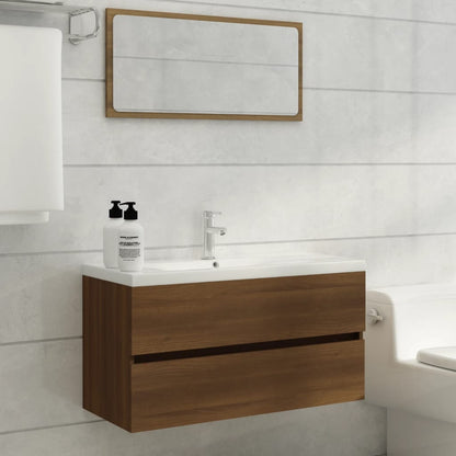 Mobile Lavabo Rovere Marrone 90x38,5x45 cm in Legno Multistrato