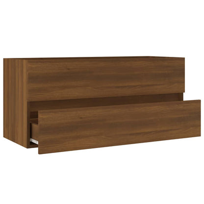 Mobile Lavabo Rovere Marrone 100x38,5x45 cm Legno Multistrato