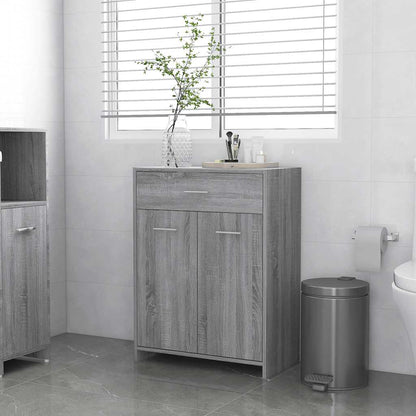 Armadietto Bagno Grigio Sonoma 60x33x80 cm in Legno tecnico