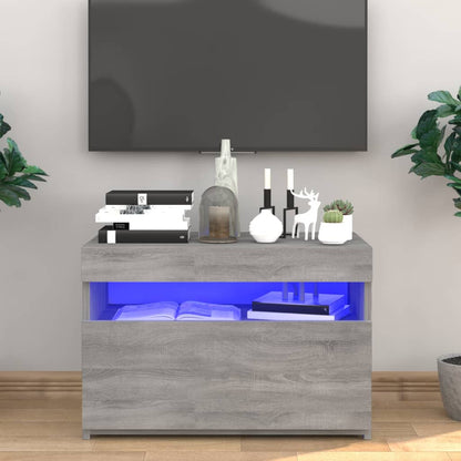 Mobile Porta TV con Luci LED Grigio Sonoma 60x35x40 cm