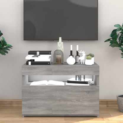 Mobile Porta TV con Luci LED Grigio Sonoma 60x35x40 cm