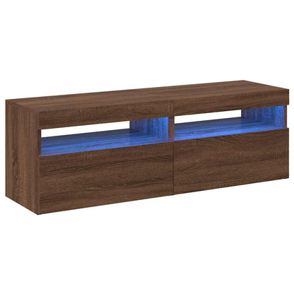 Mobili Porta TV con Luci LED 2 pz Rovere Marrone 60x35x40 cm