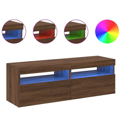 Mobili Porta TV con Luci LED 2 pz Rovere Marrone 60x35x40 cm