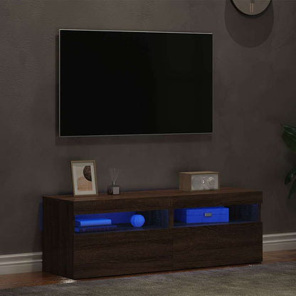 Mobili Porta TV con Luci LED 2 pz Rovere Marrone 60x35x40 cm