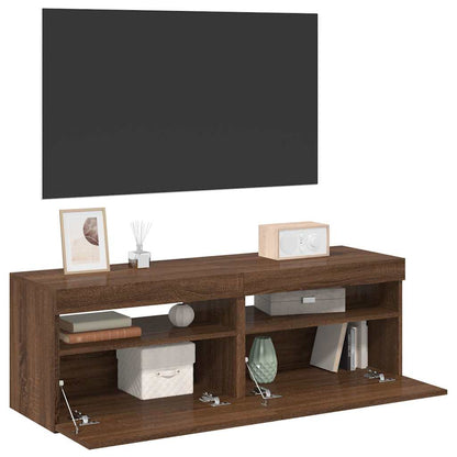 Mobili Porta TV con Luci LED 2 pz Rovere Marrone 60x35x40 cm