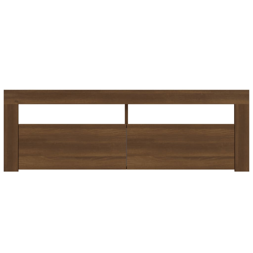 Mobile Porta TV con Luci LED Rovere Marrone 120x35x40 cm