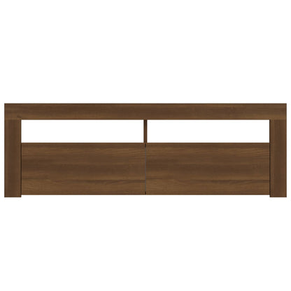 Mobile Porta TV con Luci LED Rovere Marrone 120x35x40 cm