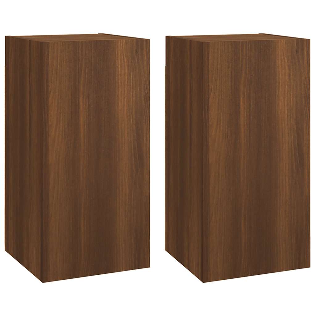 Mobili TV 2 pz Rovere Marrone 30,5x30x60 cm Legno Multistrato