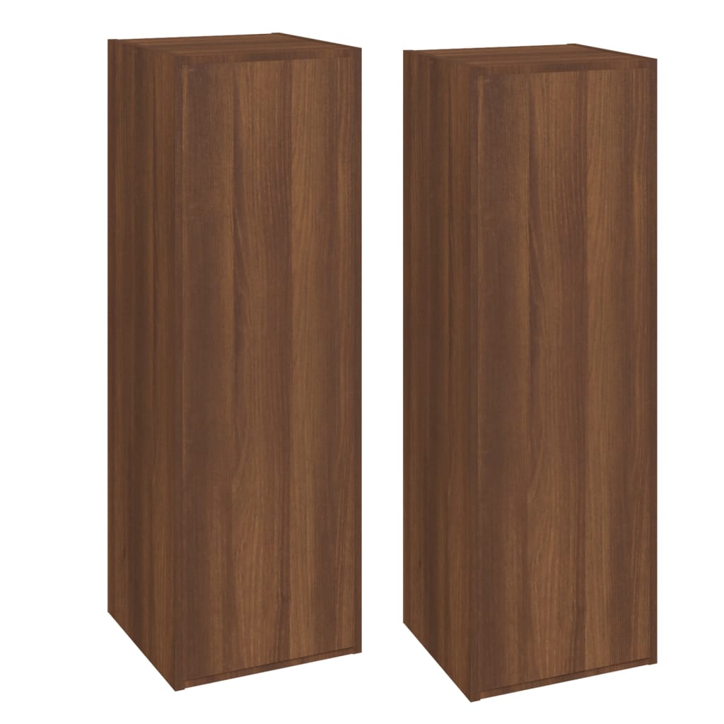 Mobili TV 2 pz Rovere Marrone 30,5x30x90 cm Legno Multistrato