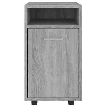 Mobiletto con Ruote Grigio Sonoma 33x38x60 cm Legno Multistrato