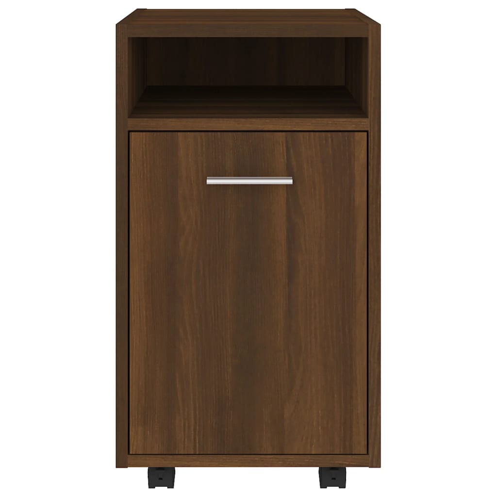 Mobiletto con Ruote Rovere Marrone 33x38x60cm Legno Multistrato