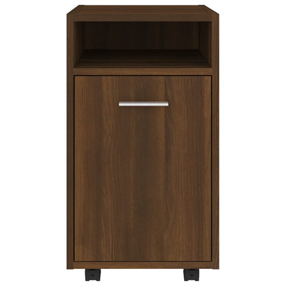 Mobiletto con Ruote Rovere Marrone 33x38x60cm Legno Multistrato