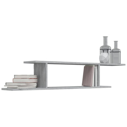 Scaffale TV Parete Grigio Sonoma 125x18x23 cm Legno Multistrato