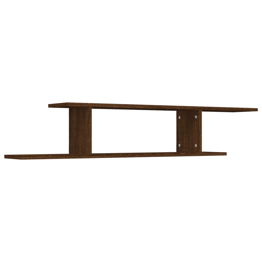 Scaffale TV Parete Rovere Marrone 125x18x23cm Legno Multistrato