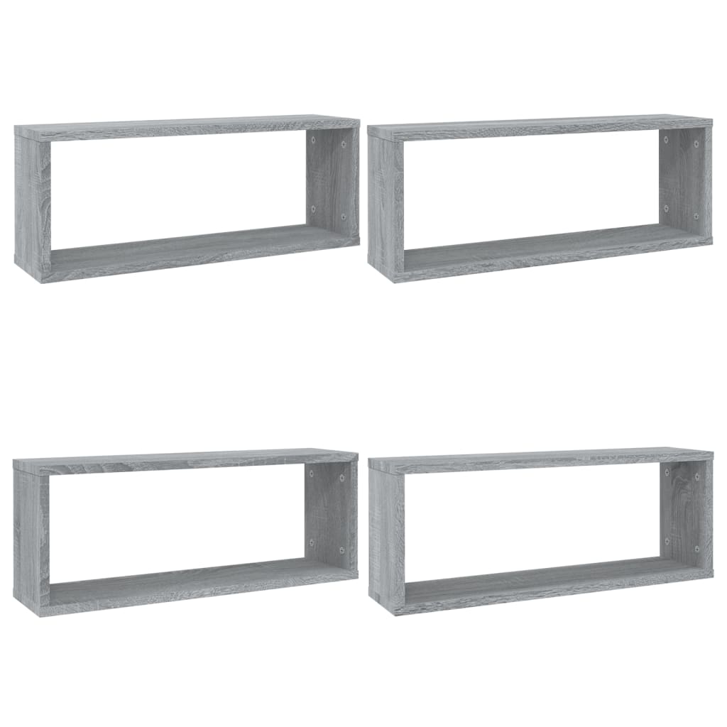 Mensole Cubo Muro 4 pz Grigio Sonoma 60x15x23 cm in Multistrato