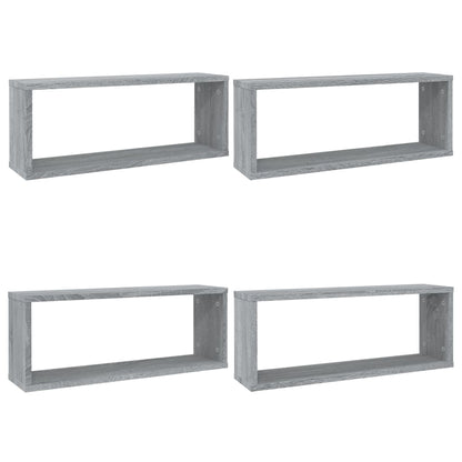 Mensole Cubo Muro 4 pz Grigio Sonoma 60x15x23 cm in Multistrato