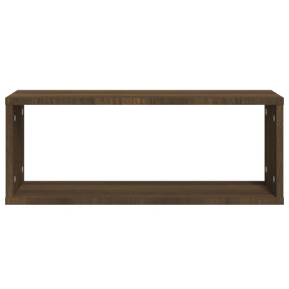 Mensole Cubo Muro 4pz Rovere Marrone 60x15x23 cm in Multistrato