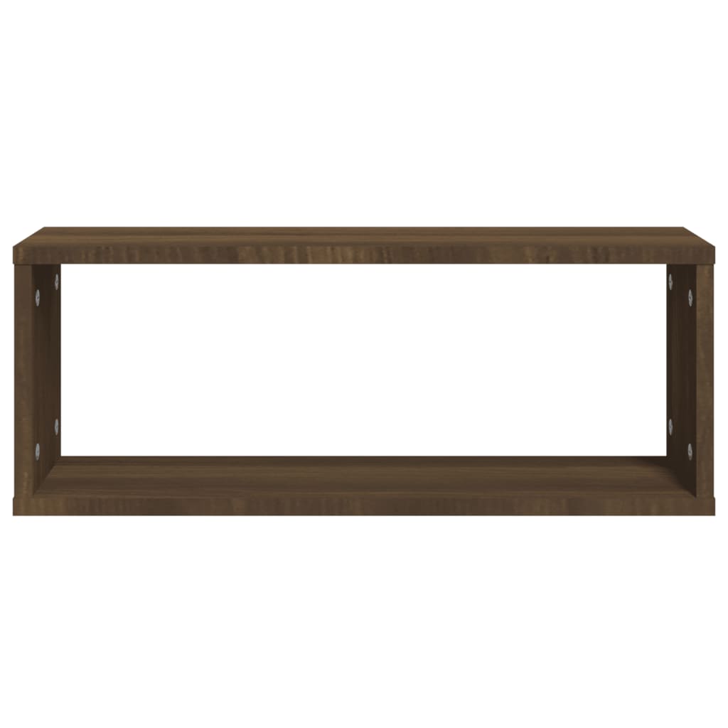 Mensole Cubo Muro 6pz Rovere Marrone 60x15x23 cm in Multistrato