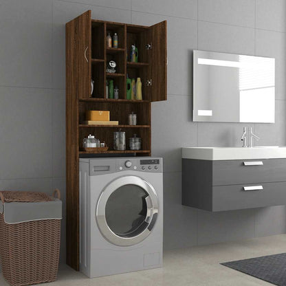 Mobile per Lavatrice Rovere Marrone 64x25,5x190 cm