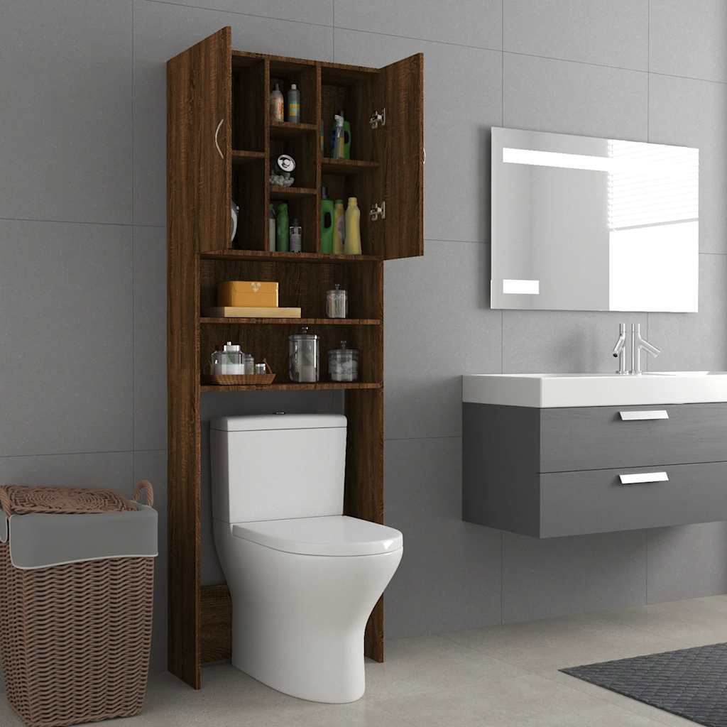 Mobile per Lavatrice Rovere Marrone 64x25,5x190 cm