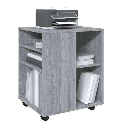 Armadietto con Ruote Grigio Sonoma 60x53x72cm Legno Multistrato