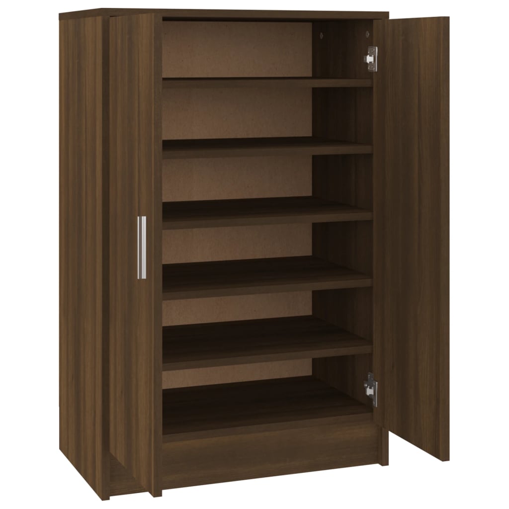 Scarpiera Rovere Marrone 60x35x92 cm in Legno Multistrato