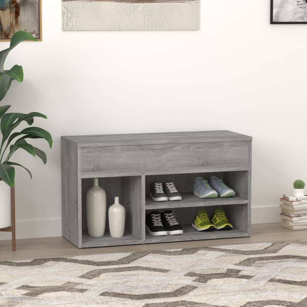 Scarpiera Grigio Sonoma 80x30x45 cm in Legno Multistrato