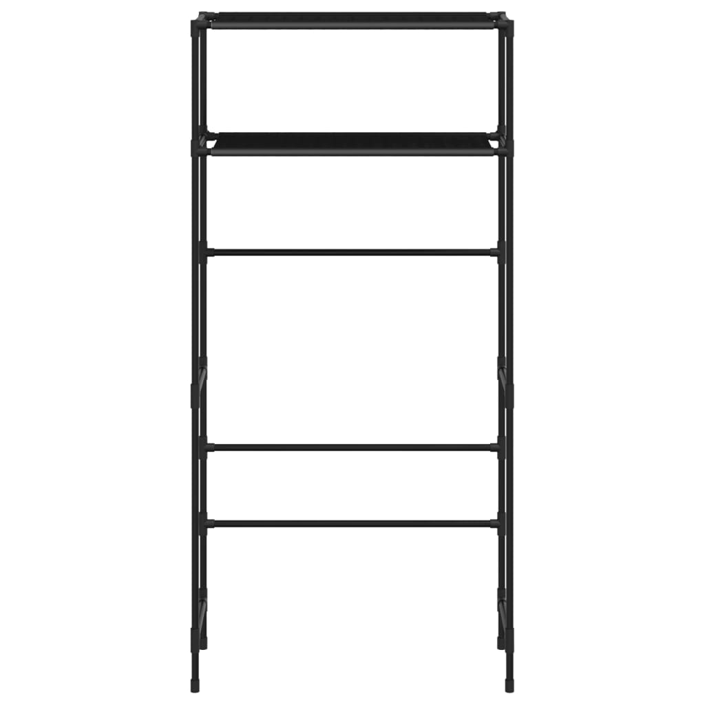 Rastrelliera per Lavatrice a 2 Livelli Nera 69x28x143 cm Ferro