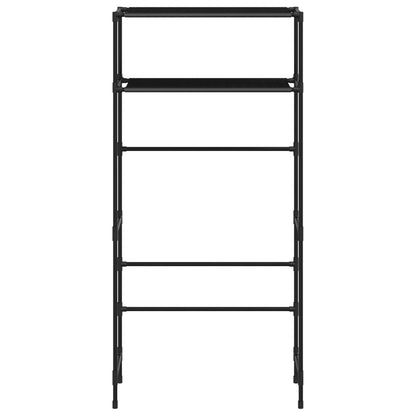 Rastrelliera per Lavatrice a 2 Livelli Nera 69x28x143 cm Ferro