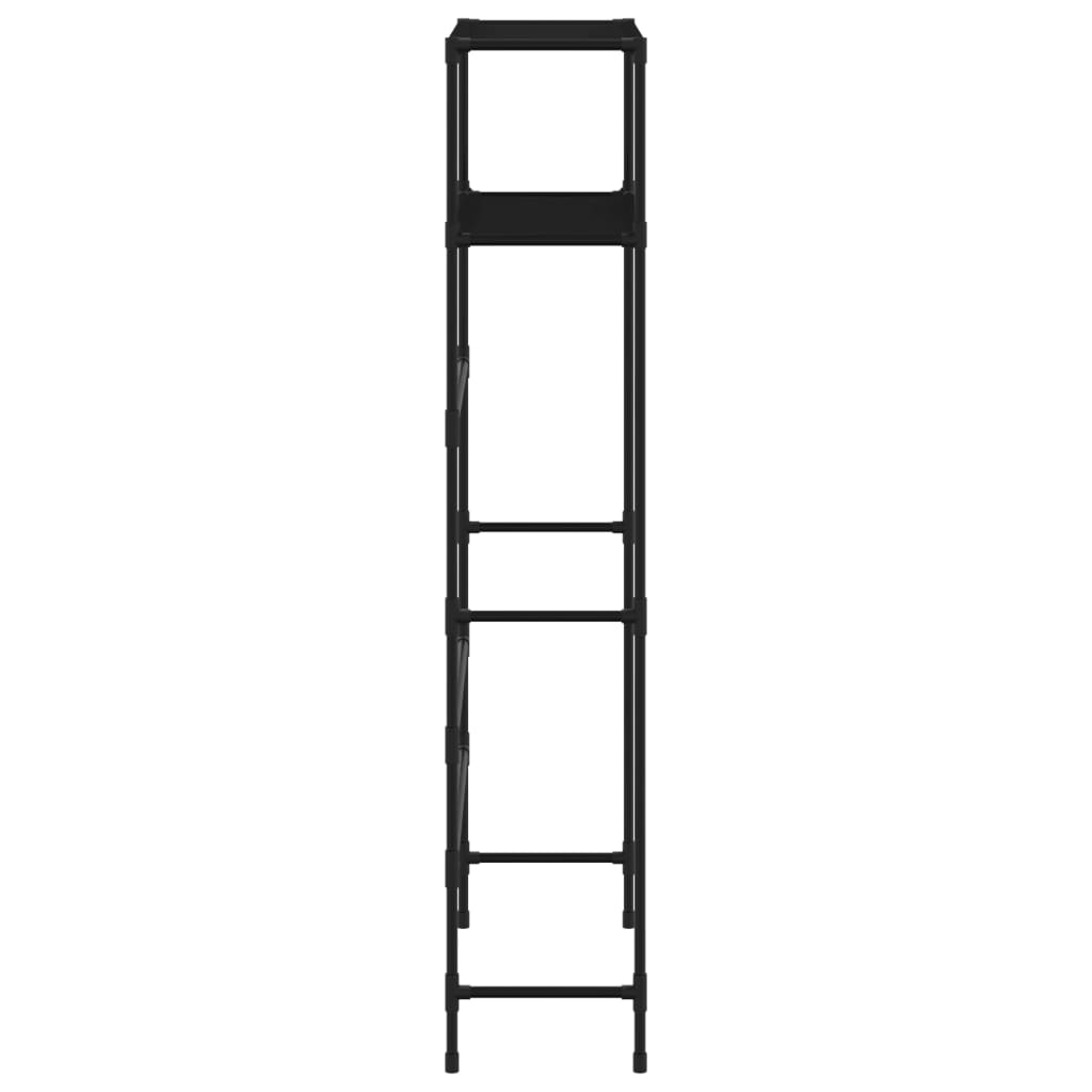 Rastrelliera per Lavatrice a 2 Livelli Nera 69x28x143 cm Ferro