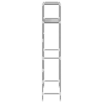 Rastrelliera per Lavatrice a 2 Livelli Grigia 69x28x143cm Ferro