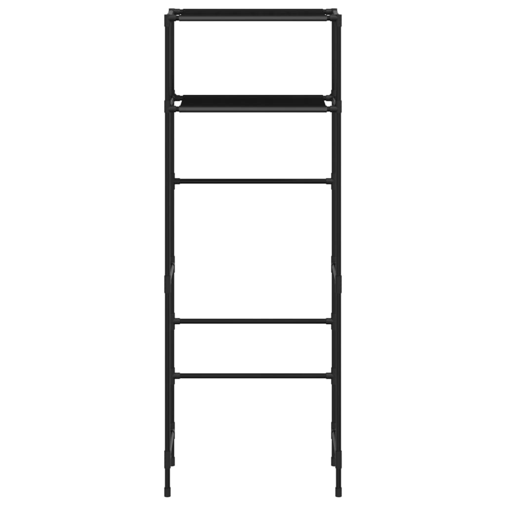 Rastrelliera per Bagno a 2 Livelli Nera 53,5x28x143 cm Ferro