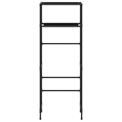Rastrelliera per Bagno a 2 Livelli Nera 53,5x28x143 cm Ferro