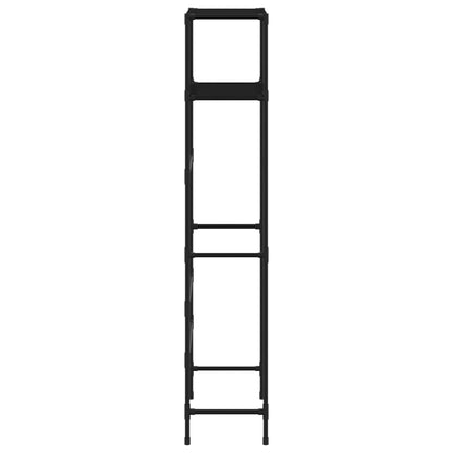 Rastrelliera per Bagno a 2 Livelli Nera 53,5x28x143 cm Ferro