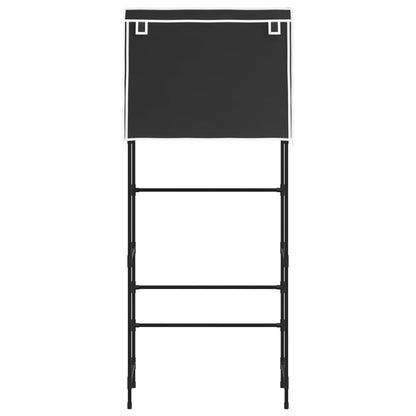 Rastrelliera per Lavatrice 2 Livelli Nera 71x29,5x170,5cm Ferro